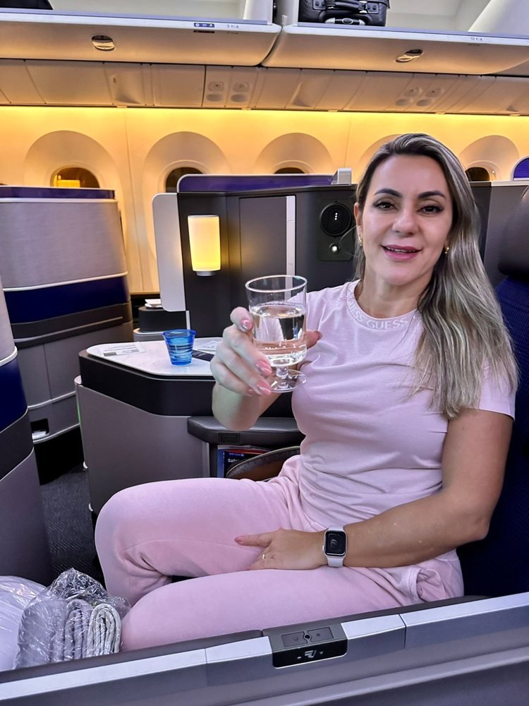 Carolina na classe executiva